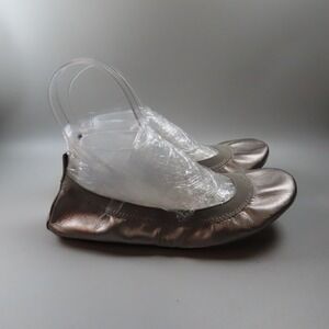 Yosi Samra Samara Size 8 Ballet Flats Foldable Platinum Glitter Hitched YS